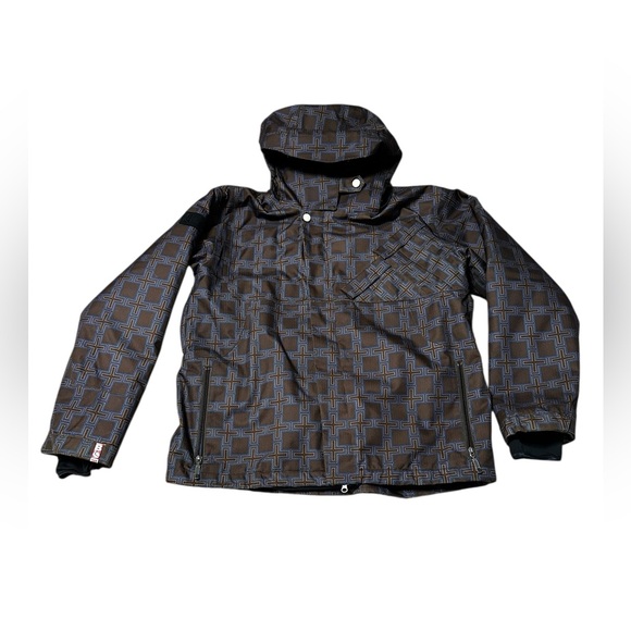 Bonfire Snowboard Ski Jacket Men’s Large Insulated Hooded Geometric - Picture 3 of 11